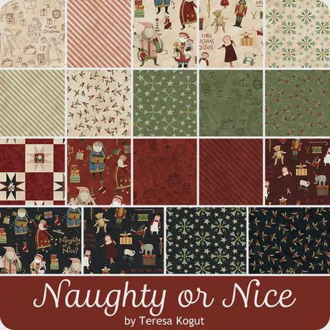 Naughty or Nice 2.5" Rolie Polie Teresa Kogut for Riley Blake Designs