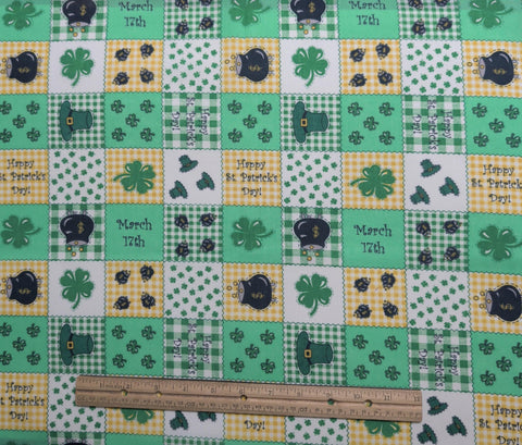 Signature Classics Oakhurst Textiles - Lightweight St. Patrick's Day Block Print Fabric