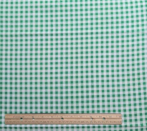 Signature Classics Oakhurst Textiles - Lightweight Green, White Gingham-Style Print Fabric