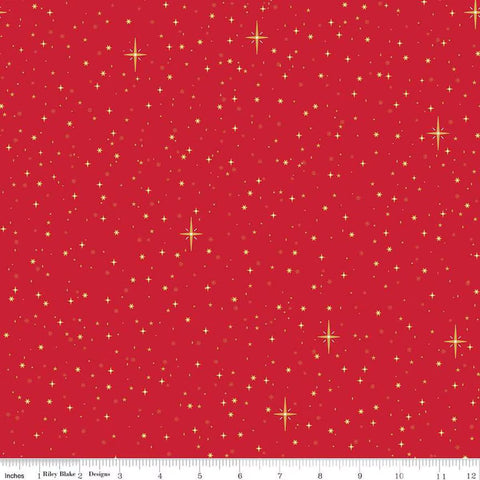Christmas Wishes C15046-RED by the RBD Designers for Riley Blake Designs - Starry Sky Red