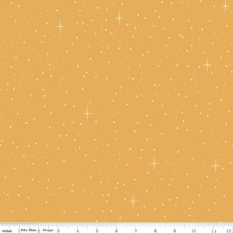 Christmas Wishes C15046-GOLD by the RBD Designers for Riley Blake Designs - Starry Sky Gold