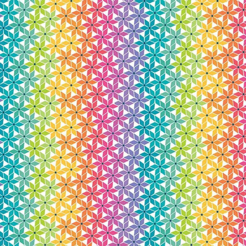 Chasing Rainbows C18014-RAINBOW by Leslie Ryan of Blooming Boldly Designs for Riley Blake Designs - Stellar Weave Rainbow