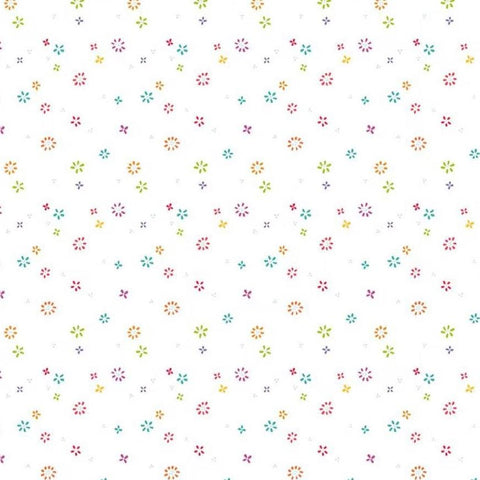 Chasing Rainbows C18016-WHITE by Leslie Ryan of Blooming Boldly Designs for Riley Blake Designs - Garden Sprinkles White