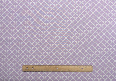 JoAnn Fabrics - Lavender Fabric / White Lattice Print