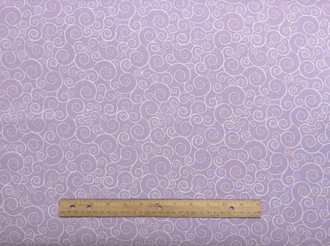 JoAnn Fabrics - Lavender Fabric / White Scroll Print