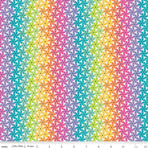 Chasing Rainbows C18014-RAINBOW by Leslie Ryan of Blooming Boldly Designs for Riley Blake Designs - Stellar Weave Rainbow