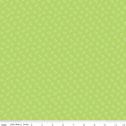 Chasing Rainbows C18015-GREEN by Leslie Ryan of Blooming Boldly Designs for Riley Blake Designs - Scattered Stems Green