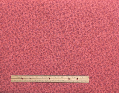 Coral and Burgundy Blender Fabric - Selvage to Selvage Print