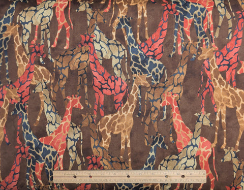 Tribal Council 120-620 Ro Gregg Paintbrush Studio - Brown Tonal Fabric / Red, Navy, Cream Packed Giraffe Print