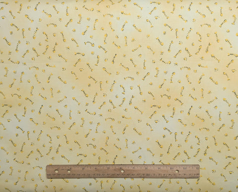 Cat-Tales CarolArt Designs Galaxy Collection EE Schenck - Yellow Tonal fabric / Yellow and Black Fishbone Print