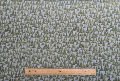 Moosehead Lodge Teresa Kogut SSI - Light Blue Fabric / Green Pine Tree Print