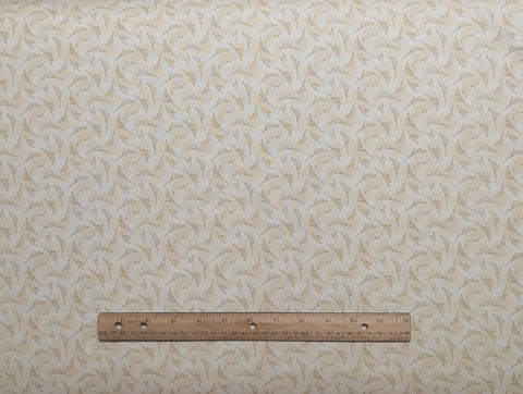 Bella Rose by Debbie Beaves of the Violet Patch for RJR Fabrics 2007 - Tan Tonal Fabric / Brown Tossed Vine Print