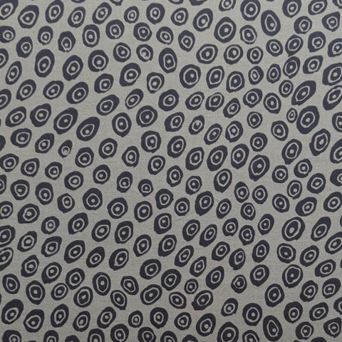 Cranston Print Works Schwartz Liebman - Gray Fabric / Black Circle Print