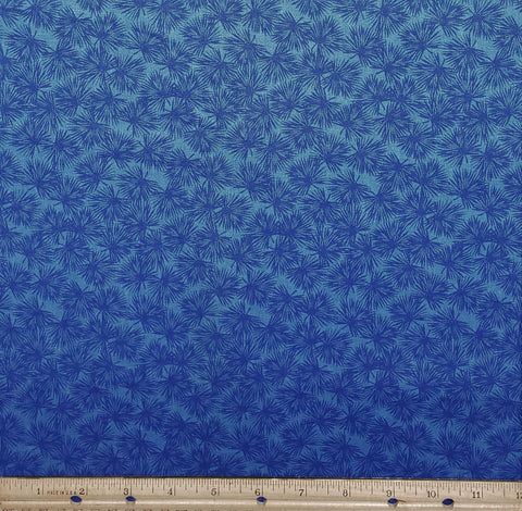 Medium Blue Fabric - Tone-on-Tone Print - Selvage to Selvage Print