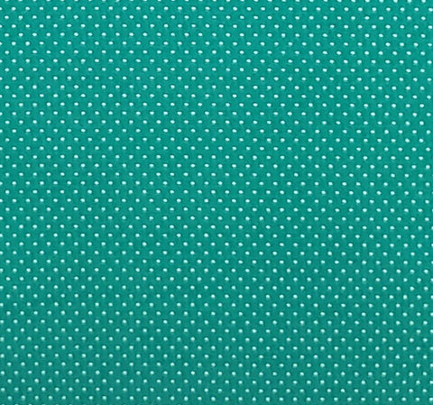 Primary Green Fabric / White Micro Pin Dot Print - Selvage to Selvage Print