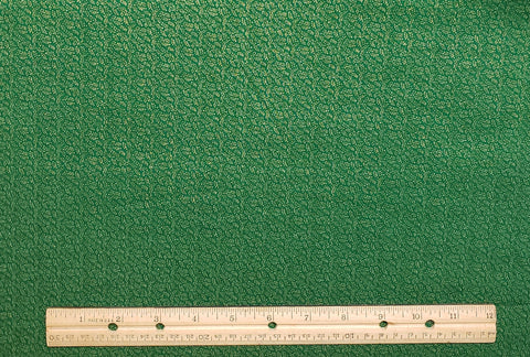 Green Fabric / Gold Metallic / Micro-Fir Bough Print - Selvage to Selvage Print