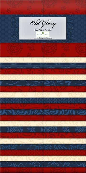 Old Glory - 40 Karat Gems Strip Set / Jelly Roll by Wilmington Prints