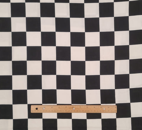 Springs Industries Inc - Black and White Large "Checkered Flag" Print Fabric