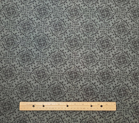 Floragraphix II by Jason Yenter for In the Beginning Fabrics - Charcoal Fabric / Black French Colonial Style Print