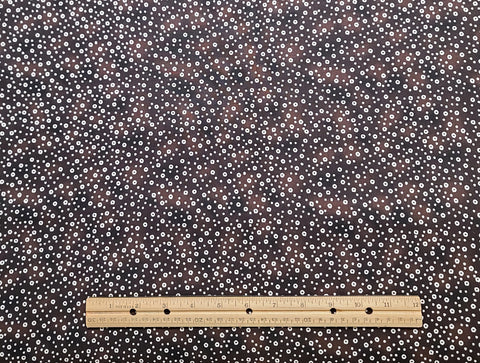 CP36551 Shangri-La Circle Dots Legacy Studio - Dark Brown Tonal Fabric / White Circle and Dot Pattern