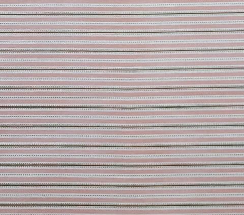 Holly Holderman LH08058 Shirting Stripe - Pink, White and Antique Bronze Horizontal Stripe (Selvage to Selvage) Fabric