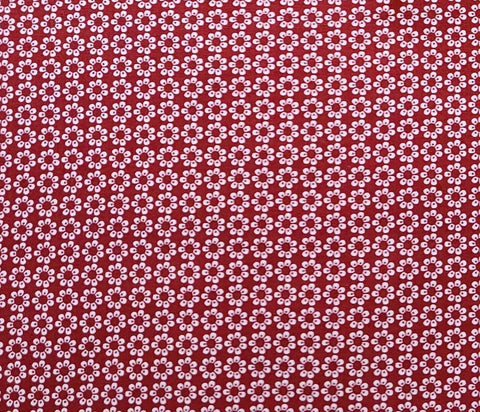 JoAnn Fabric - Red Fabric / White Retro Flower Print