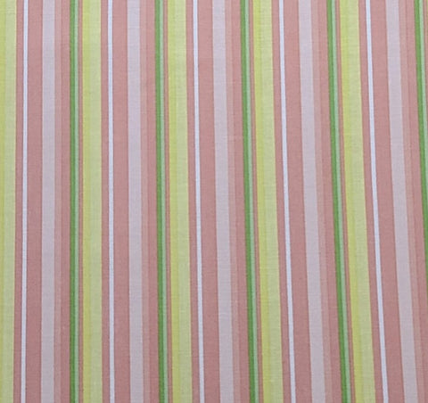 Free Bird Studio for Legacy Studio Stella Design #10637 - Pink, Green, Yellow, White Vertical Stripe (Parallel to Selvage) Fabric