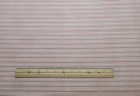 Holly Holderman LH08058 Shirting Stripe - Pink, White and Antique Bronze Horizontal Stripe (Selvage to Selvage) Fabric